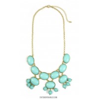 Mint Bubble Cabochon Princesse Statement Necklace 